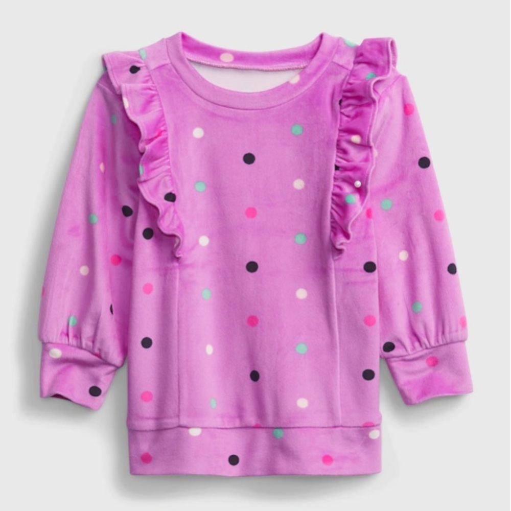 NWT GAP 4Y soft velour tunic shirt purple
